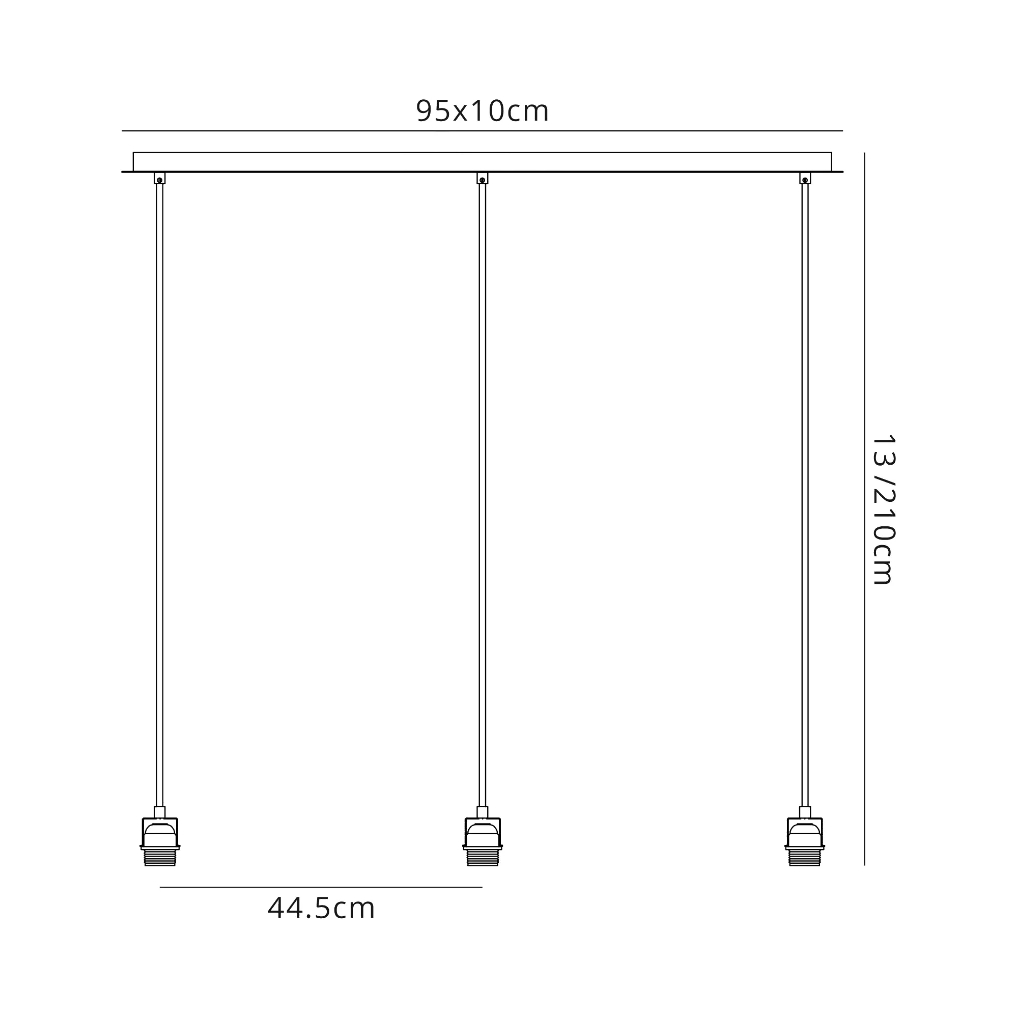 Baymont 40cm Shade 2m 3 Light Pendant Polished Chrome; Silver Leaf; Frosted Diffuser DK0804  Deco Baymont CH SL